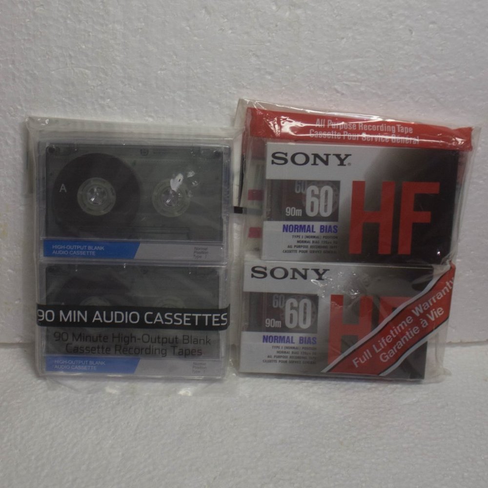 Set of 4 Blank Audio Cassette Tapes New in Package
